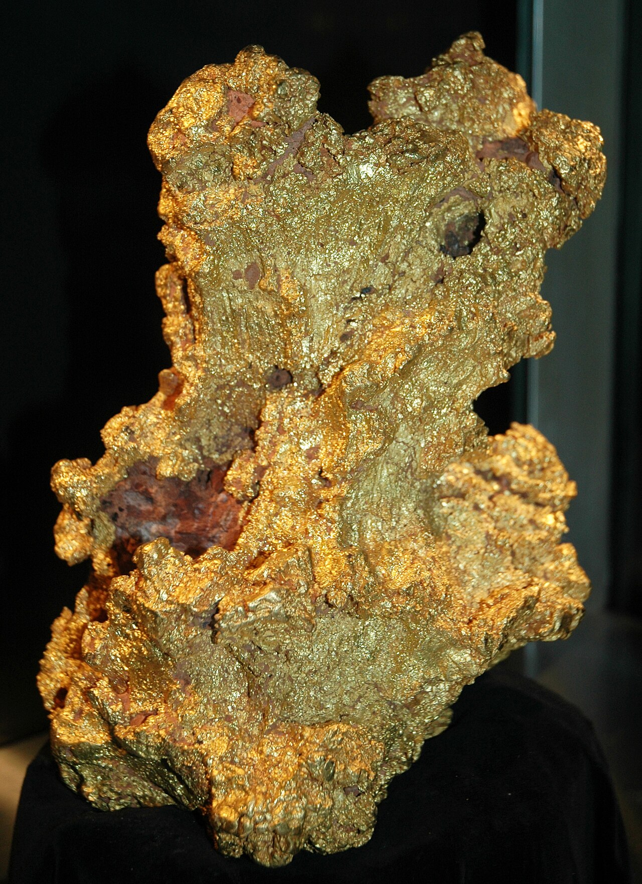 A mass of raw alluvial gold
