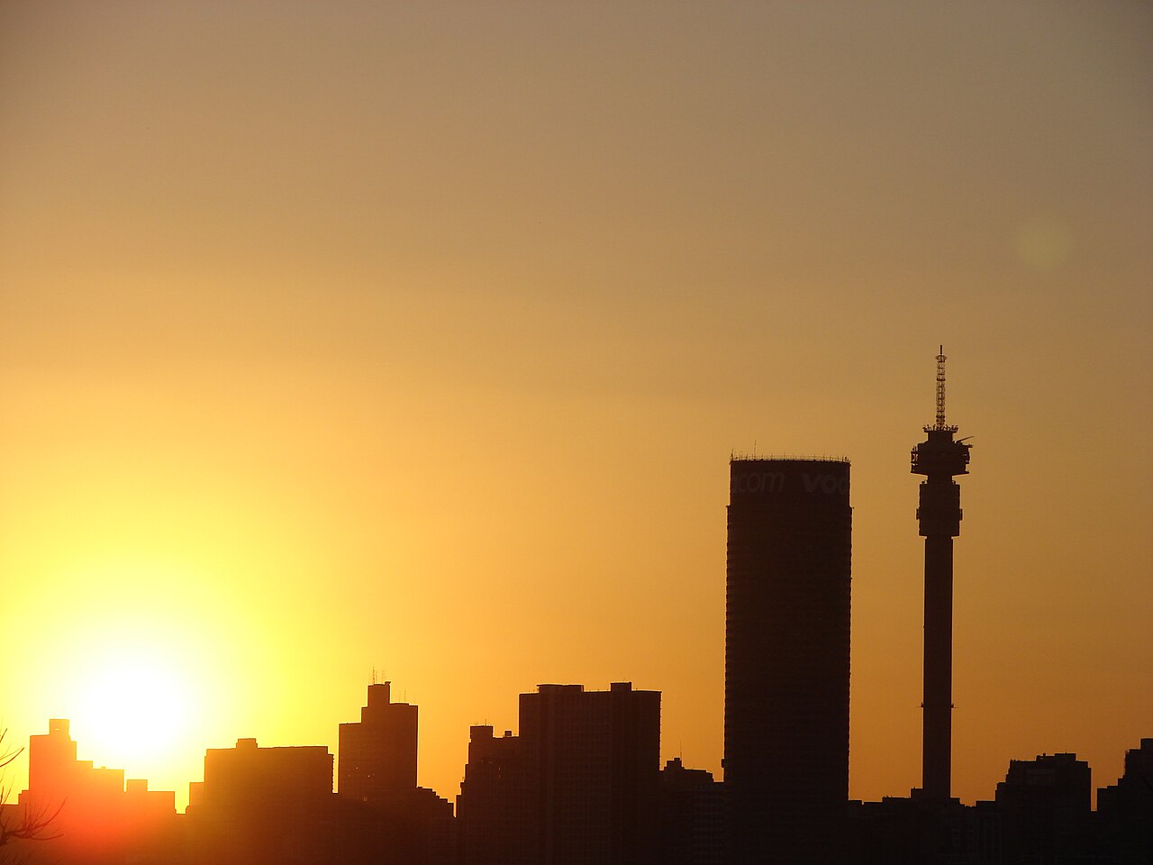 The Johannesburg skyline at dusk